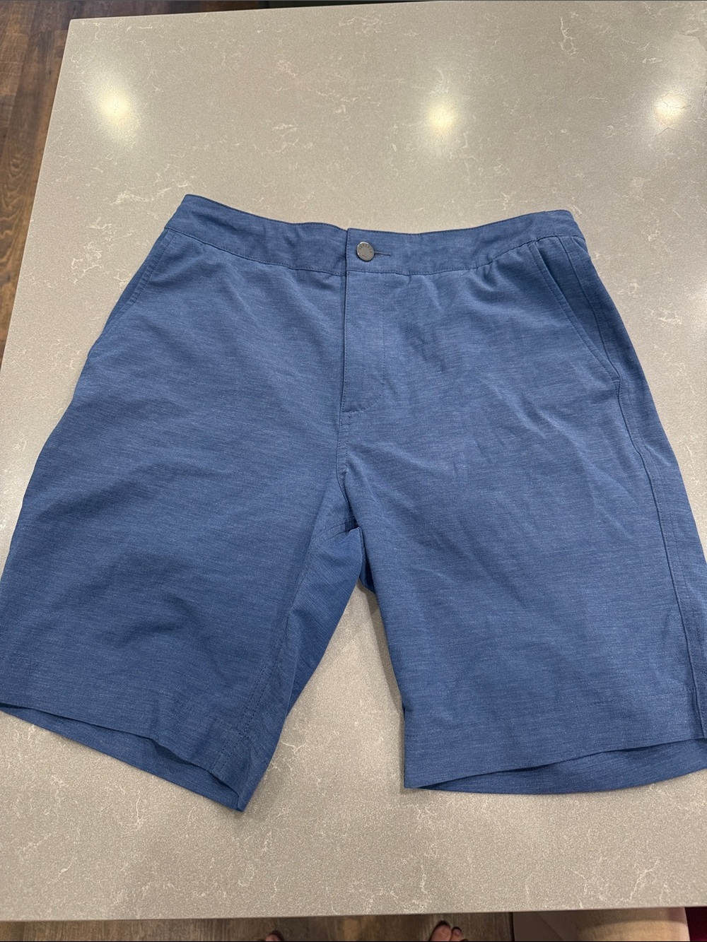 Faherty Navy Flat-Front Performance Shorts